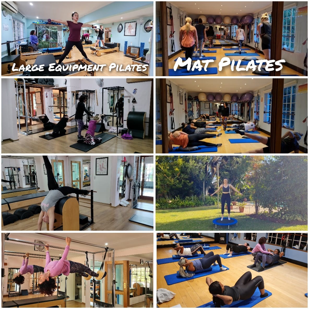 collage Different Types of Pilates